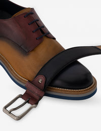 Blucher +7 cm de altura en piel napa multicolor para hombre