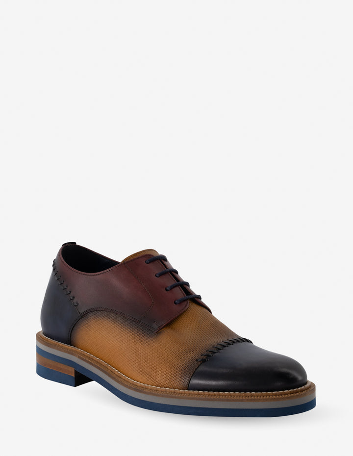 Blucher +7 cm de altura en piel napa multicolor para hombre
