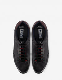 Tenis +7 cm de altura en piel color negro para hombre