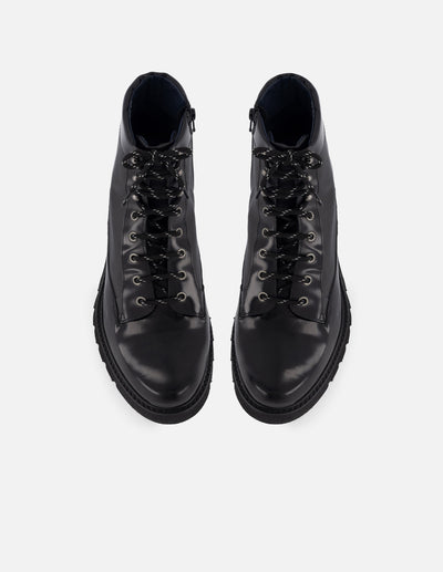 Botín de cordones  +7 cm de altura en piel florantik color negro para hombre