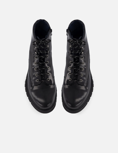 Botín de cordones  +7 cm de altura en piel florantik color negro para hombre