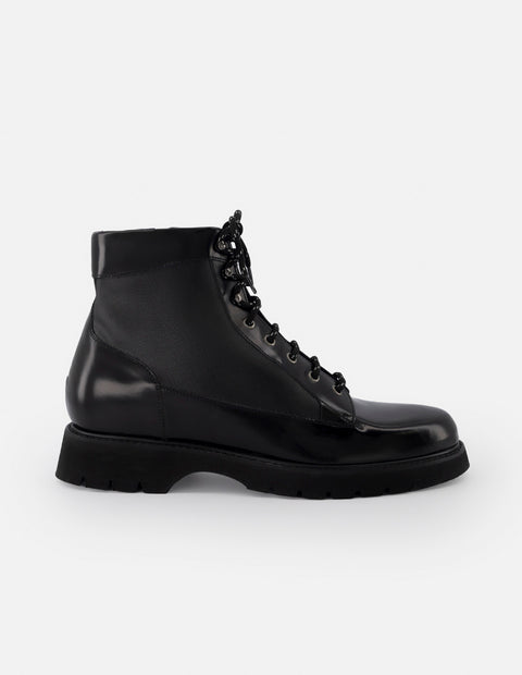 Botín de cordones  +7 cm de altura en piel florantik color negro para hombre