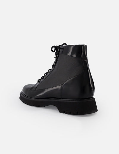 Botín de cordones  +7 cm de altura en piel florantik color negro para hombre