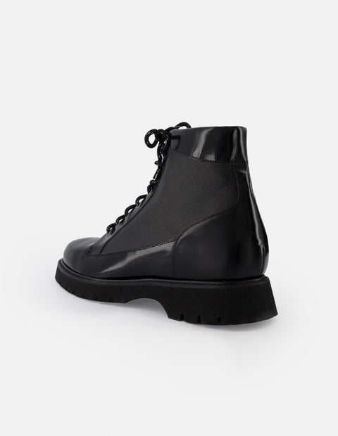 Botín de cordones  +7 cm de altura en piel florantik color negro para hombre
