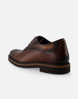 Oxford +7 cm de altura de piel color caoba con picado María y ensombrecido para hombre