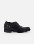 Monk +7 cm de altura en piel napa color negro con velcro para hombre