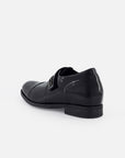 Monk +7 cm de altura en piel napa color negro con velcro para hombre