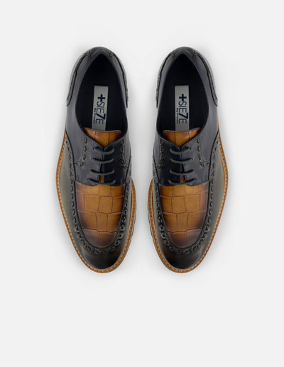 Blucher +7cm de altura en piel napa multicolor con grabado tipo coco  para hombre
