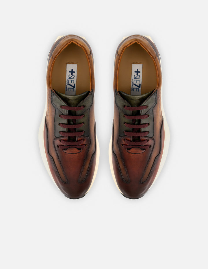 Tenis +7cm de altura en piel napa multicolor para hombre