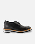 Blucher +7 cm de altura en piel napa color negro para hombre