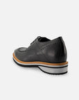 Blucher +7 cm de altura en piel napa color negro para hombre