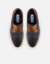 Tenis +7 cm de altura en piel azul para hombre