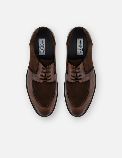 Zapato Blucher café de piel para hombre con suela Comfort Light