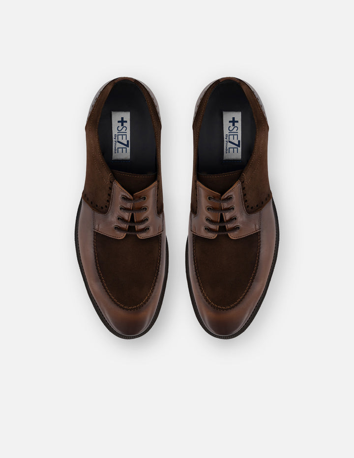 Zapato Blucher café de piel para hombre con suela Comfort Light