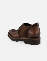 Zapato Blucher café de piel para hombre con suela Comfort Light