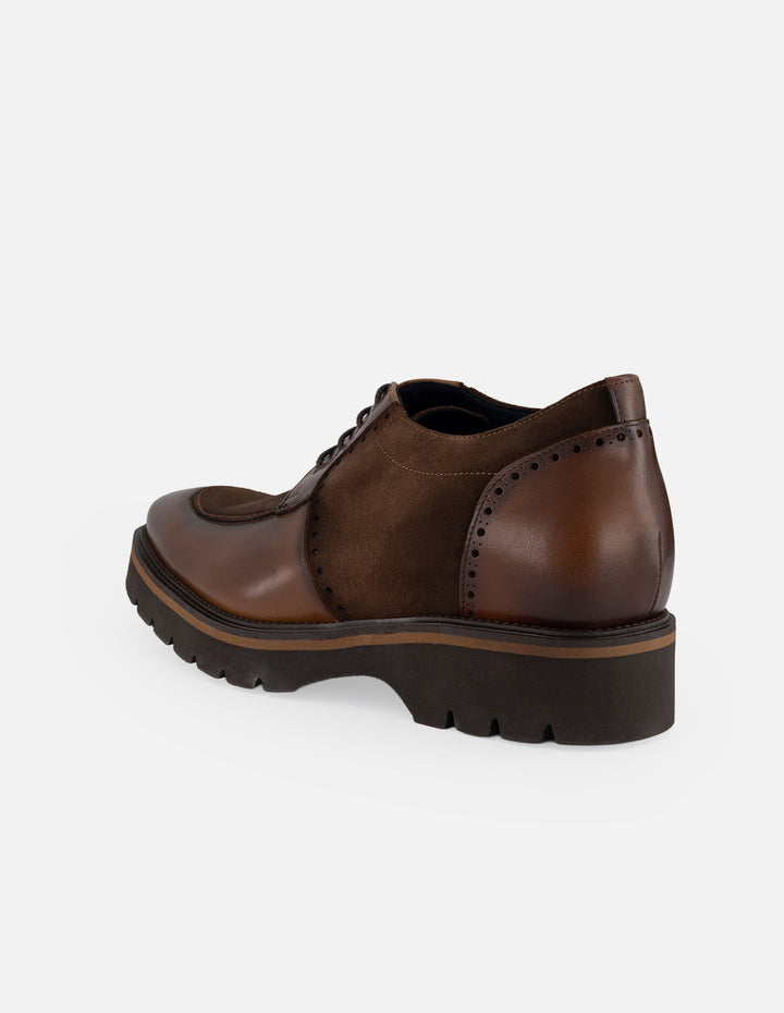 Zapato Blucher café de piel para hombre con suela Comfort Light