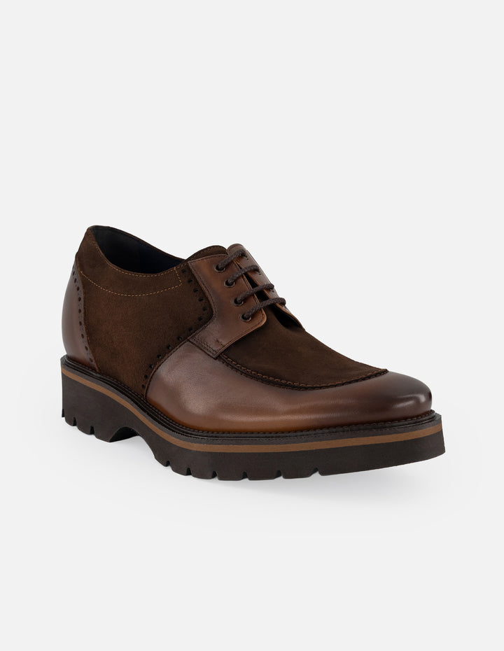 Zapato Blucher café de piel para hombre con suela Comfort Light
