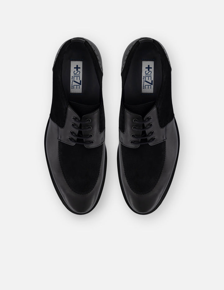 Zapato Blucher negro piel ante para hombre suela comfort light