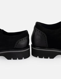 Zapato Blucher negro piel ante para hombre suela comfort light