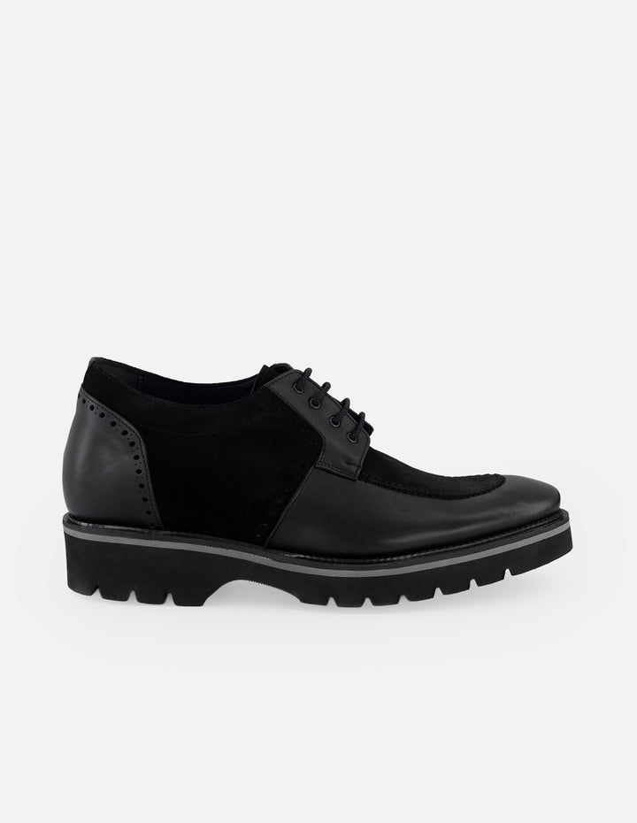 Zapato Blucher negro piel ante para hombre suela comfort light