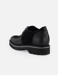 Zapato Blucher negro piel ante para hombre suela comfort light