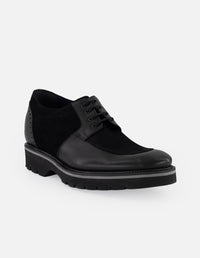 Zapato Blucher negro piel ante para hombre suela comfort light