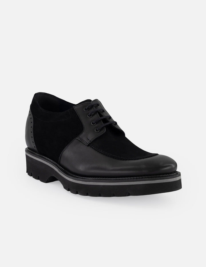 Zapato Blucher negro piel ante para hombre suela comfort light