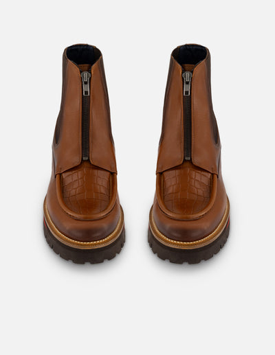 Botín Chelsea cuero piel para hombre grabado tipo coco