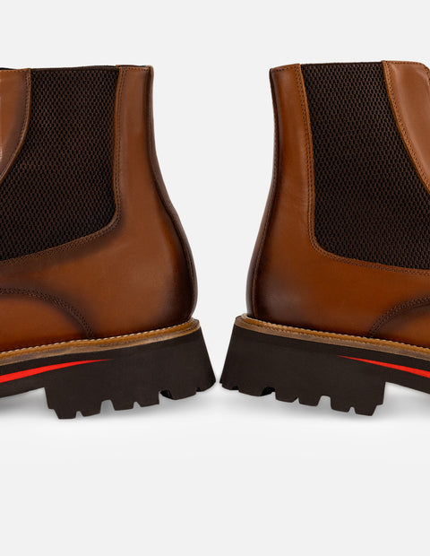 Botín Chelsea cuero piel para hombre grabado tipo coco