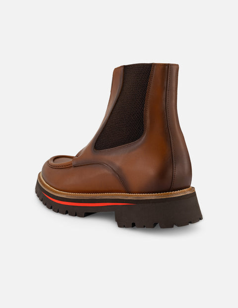 Botín Chelsea cuero piel para hombre grabado tipo coco