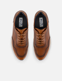 Tenis color cuero en piel para hombre ensombrecidos con aerógrafo