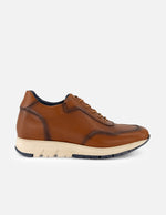 Tenis color cuero en piel para hombre ensombrecidos con aerógrafo