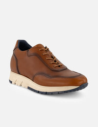 Tenis color cuero en piel para hombre ensombrecidos con aerógrafo