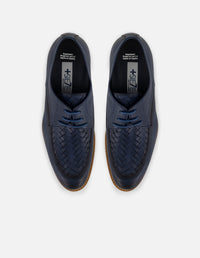 Zapato Blucher +7cm de altura en piel napa color azul para hombre