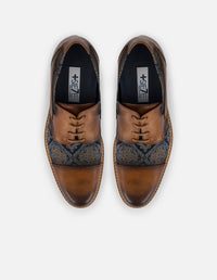 Zapato Blucher +7cm de altura en piel color café para hombre