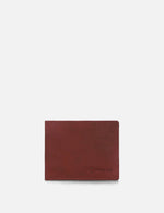 Cartera horizontal en piel color vino.