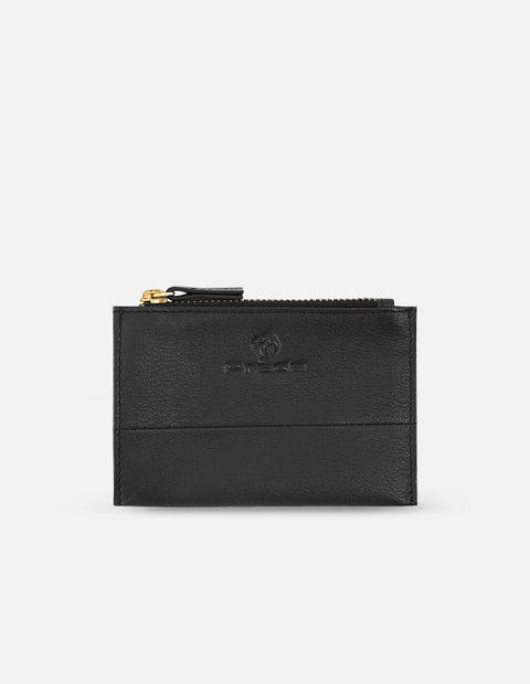 Monedero para mujer color negro en piel napa