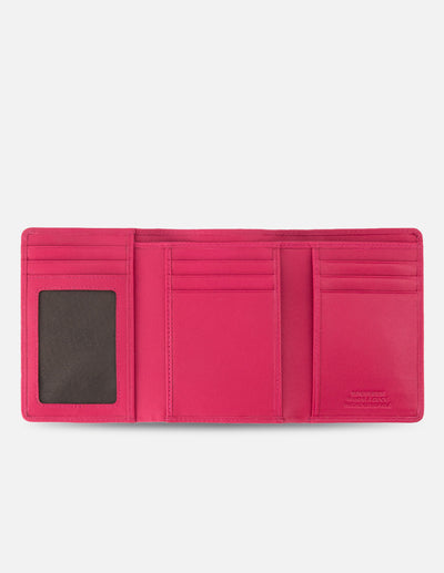 Mondero de piel color rosa para mujer con detalles en color dorado