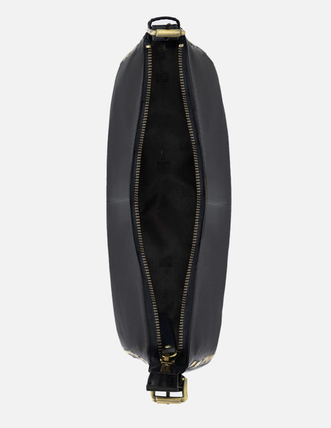 Bolso de piel de ante para Mujer colo negro herrajes en costado