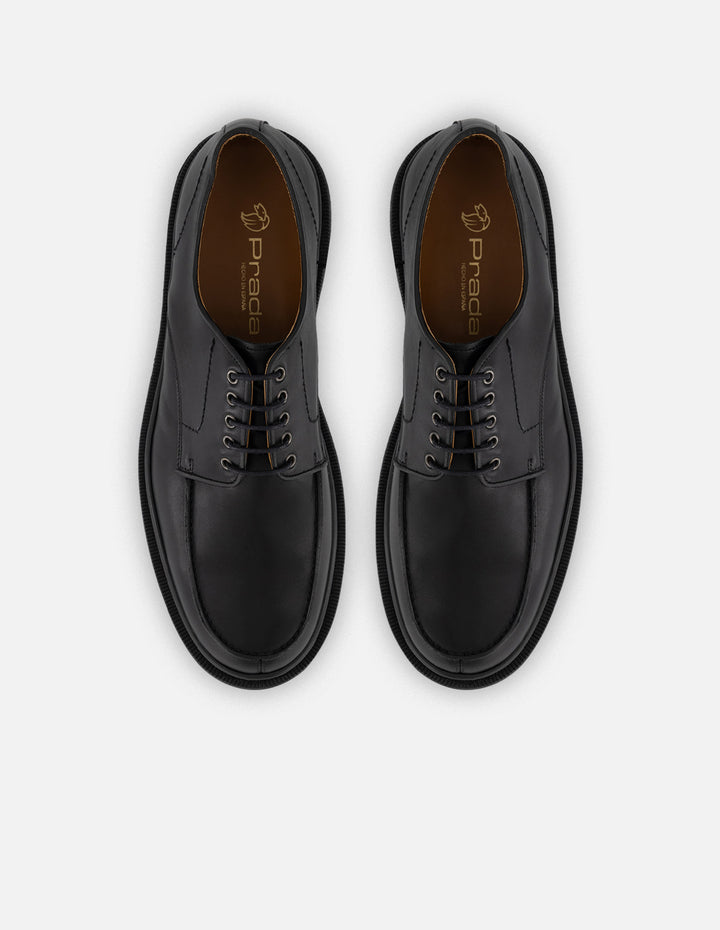 Zapato Blucher negro piel para hombre con suela comfort