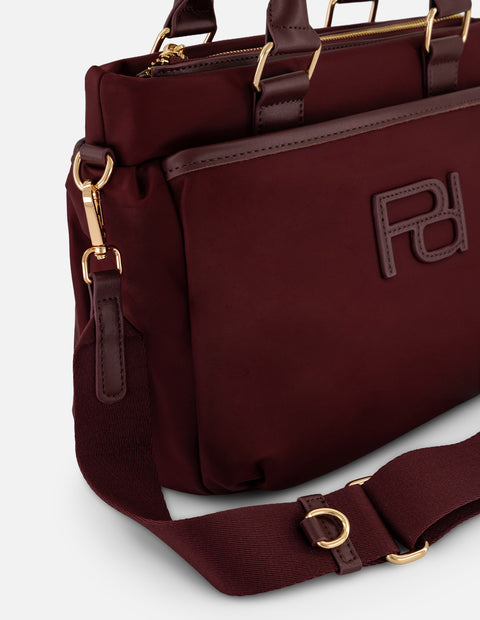 Bolso de mano vino nylon para mujer con logo Pd
