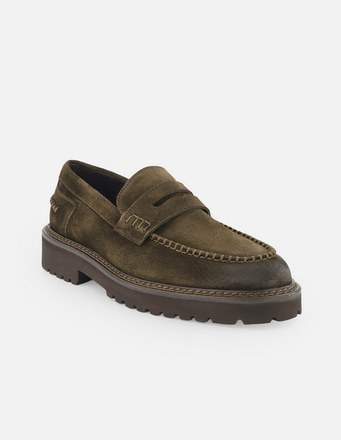 Mocasines café ante para hombre con detalle