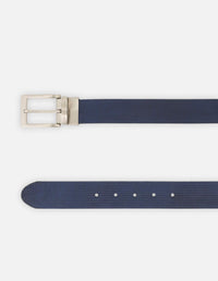 Cinturón de piel color vino con azul para hombre