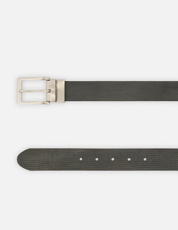 Cinturón de piel color vino con azul para hombre