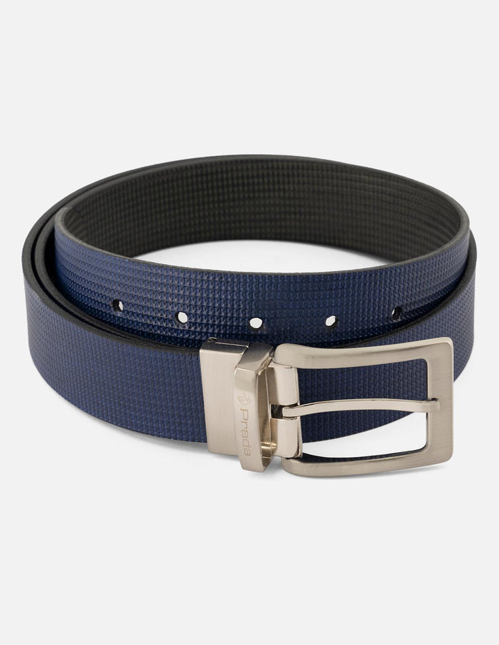 Cinturón de piel color vino con azul para hombre