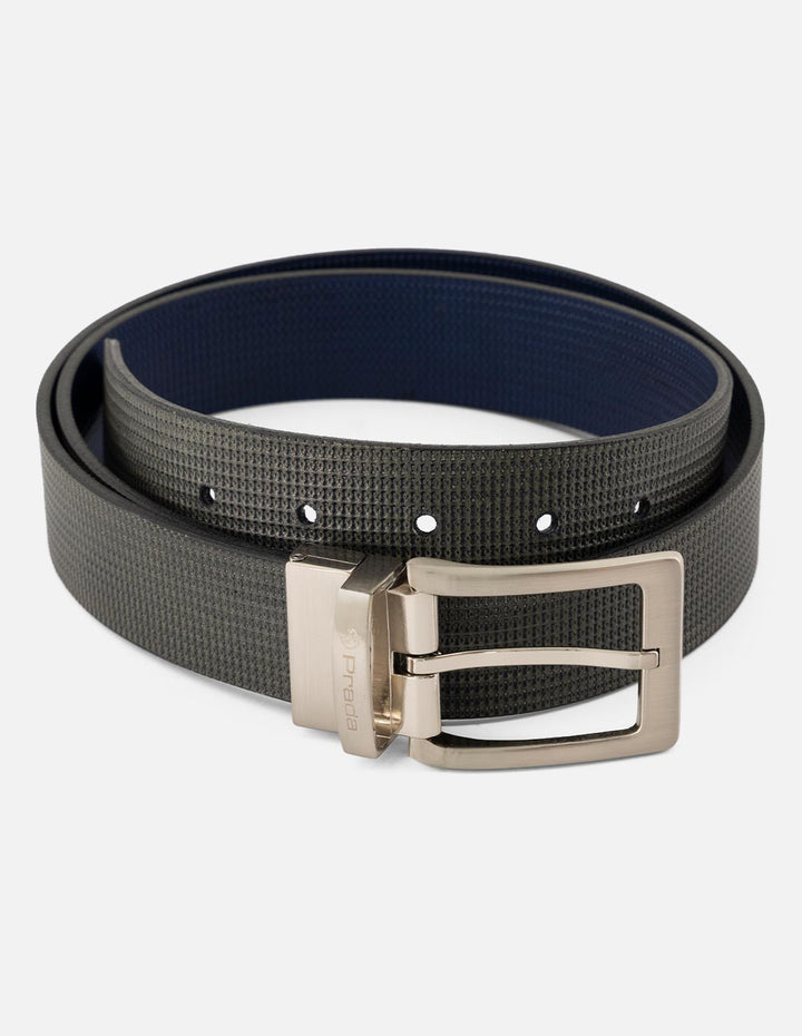 Cinturón de piel color vino con azul para hombre