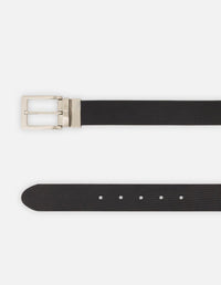 Cinturón de piel color negro con naranja para hombre