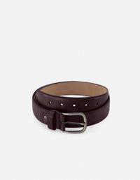 Cinturón en piel napa color vino para hombre