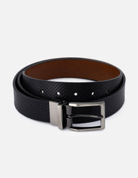 Cinturón en piel napa color negro para hombre