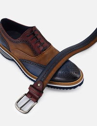 Cinturón en piel napa multicolor para hombre